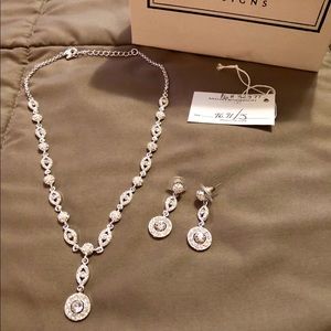 Malis Henderson crystal necklace earrings set.